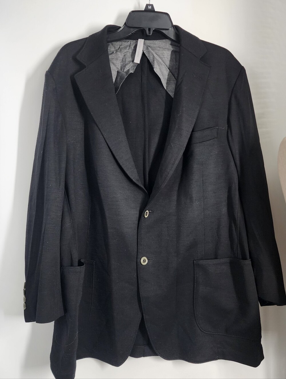 Samuelsohn Super 120s Black Blazer Sport Canada Size 46 R Knit Jacket 100% Wool